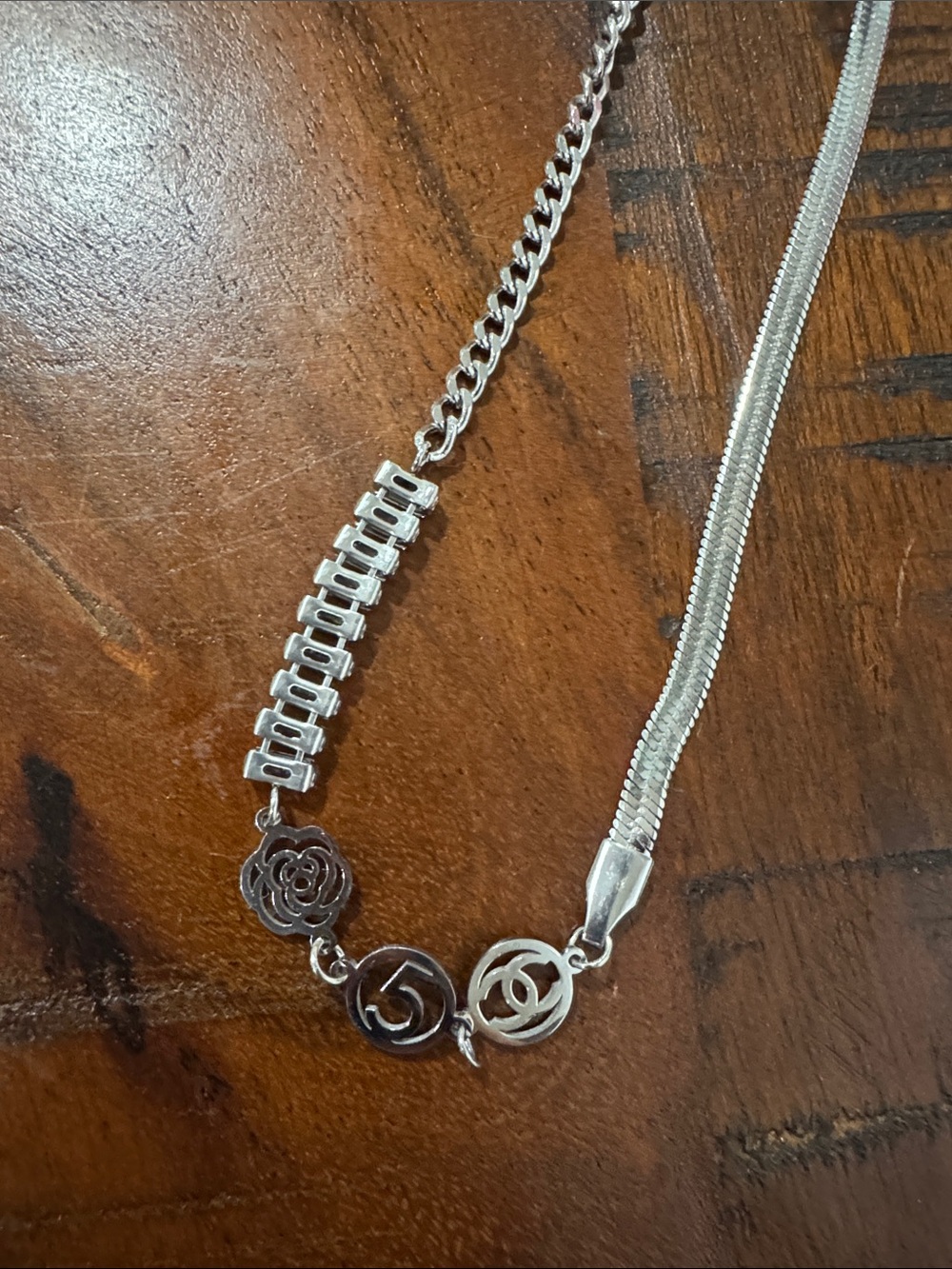 Silver Floral & Emblem Pendant Necklace - Women's Jewelry